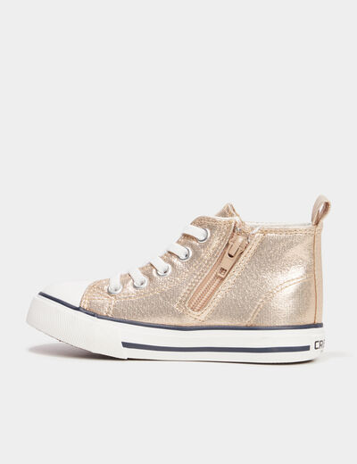 Tennis montantes en toile Creeks jaune or fille