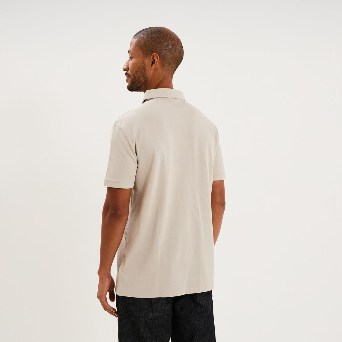 Polo manches courtes gris clair homme