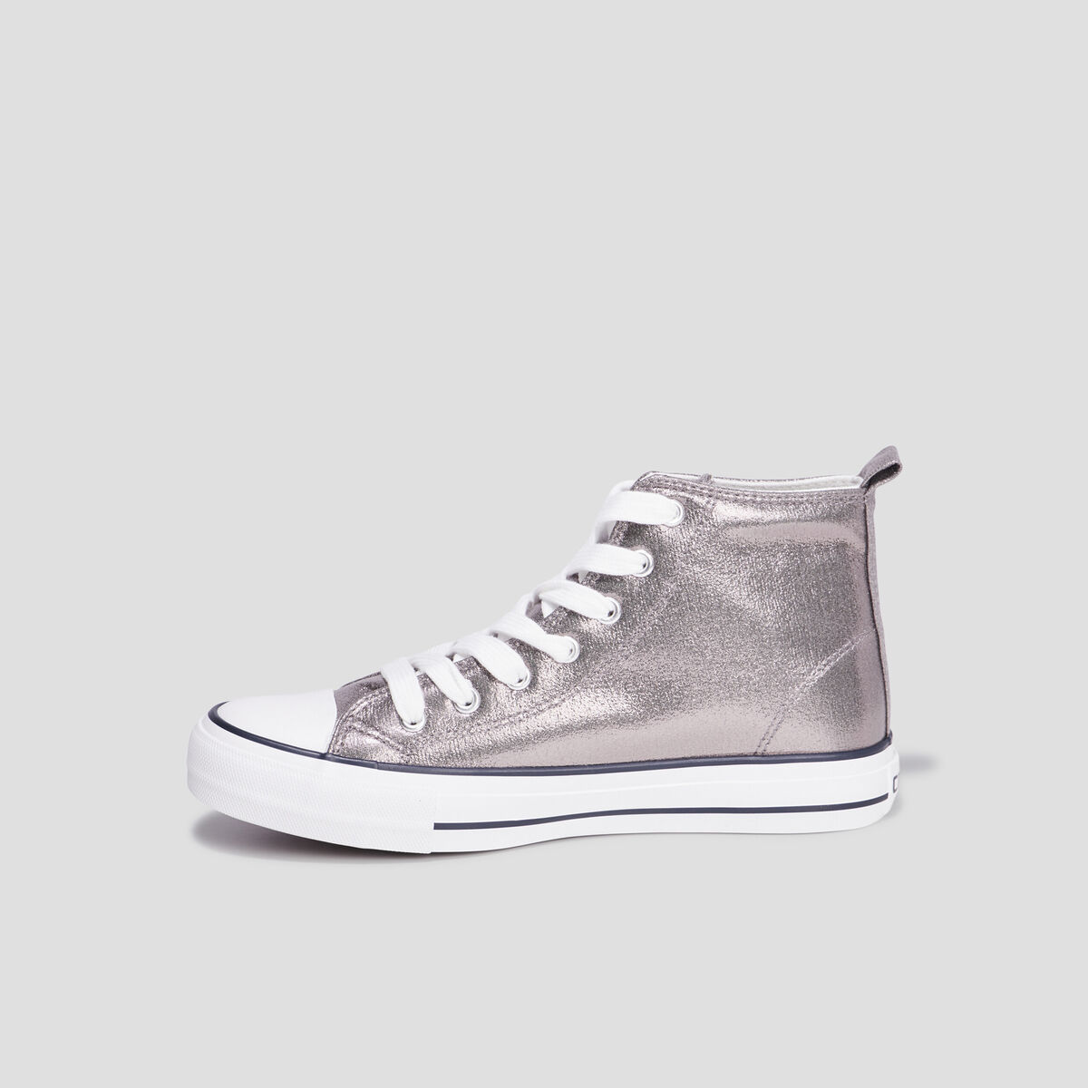 Tennis montantes &agrave; lacets Creeks gris argent femme