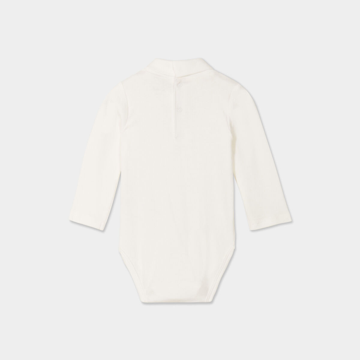 Body col roul&eacute; manches longues coton blanc b&eacute;b&eacute; gar&ccedil;on
