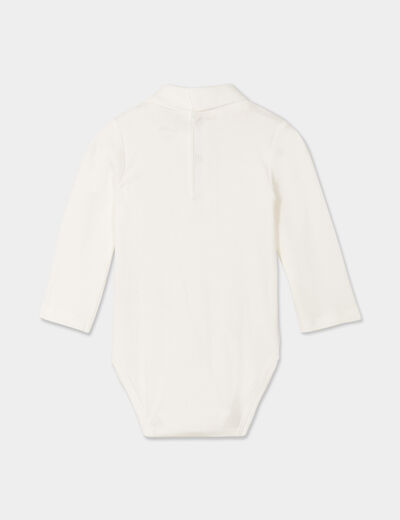 Body col roulé manches longues coton blanc bébé garçon