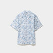 Chemise en coton manches courtes bleu homme