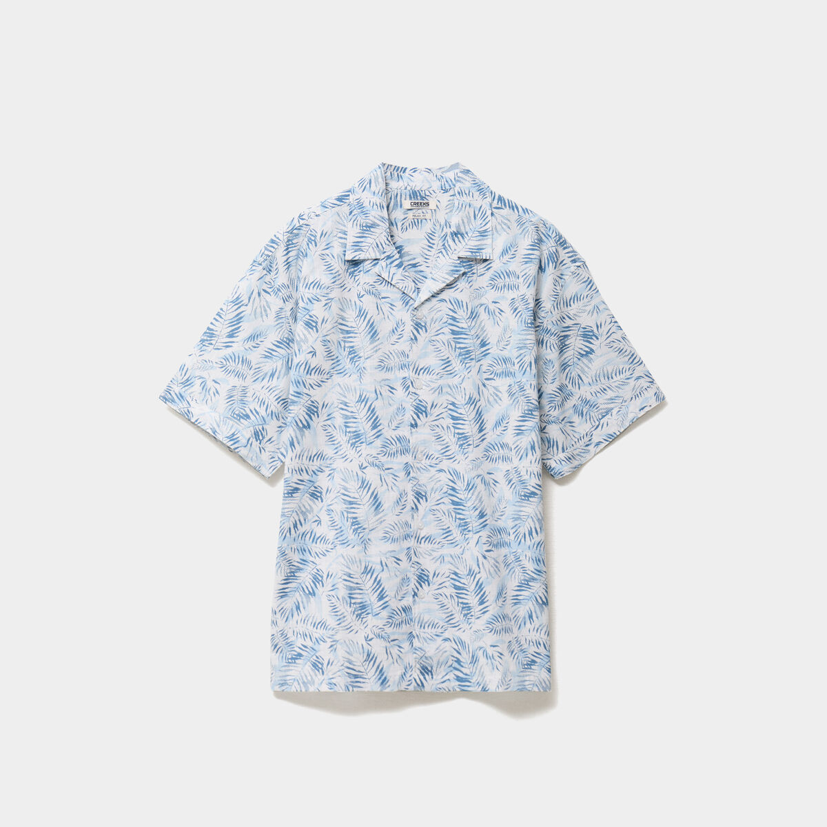 Chemise en coton manches courtes bleu homme