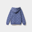 Gilet doubl&eacute; &agrave; capuche bleu gris fille