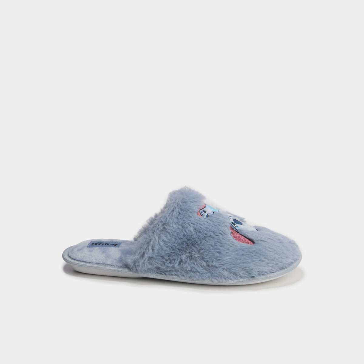 Chaussons mules fausse fourrure Stitch bleu femme