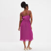 Robe longue pliss&eacute;e cache-coeur violet femme