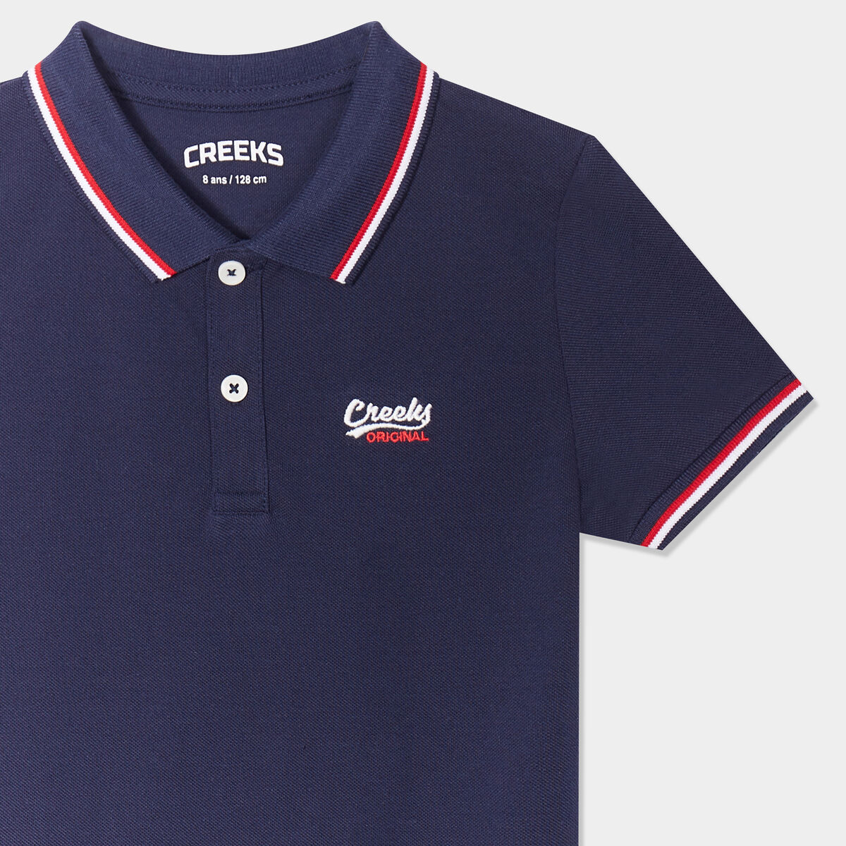 Polo manches courtes coton Creeks bleu marine garçon