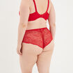 Shorty en dentelle Izzie rouge femme grande taille