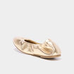 Ballerines &eacute;lastiqu&eacute;es &agrave; bout rond jaune or femme
