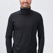 T-shirt col roulé manches longues noir homme