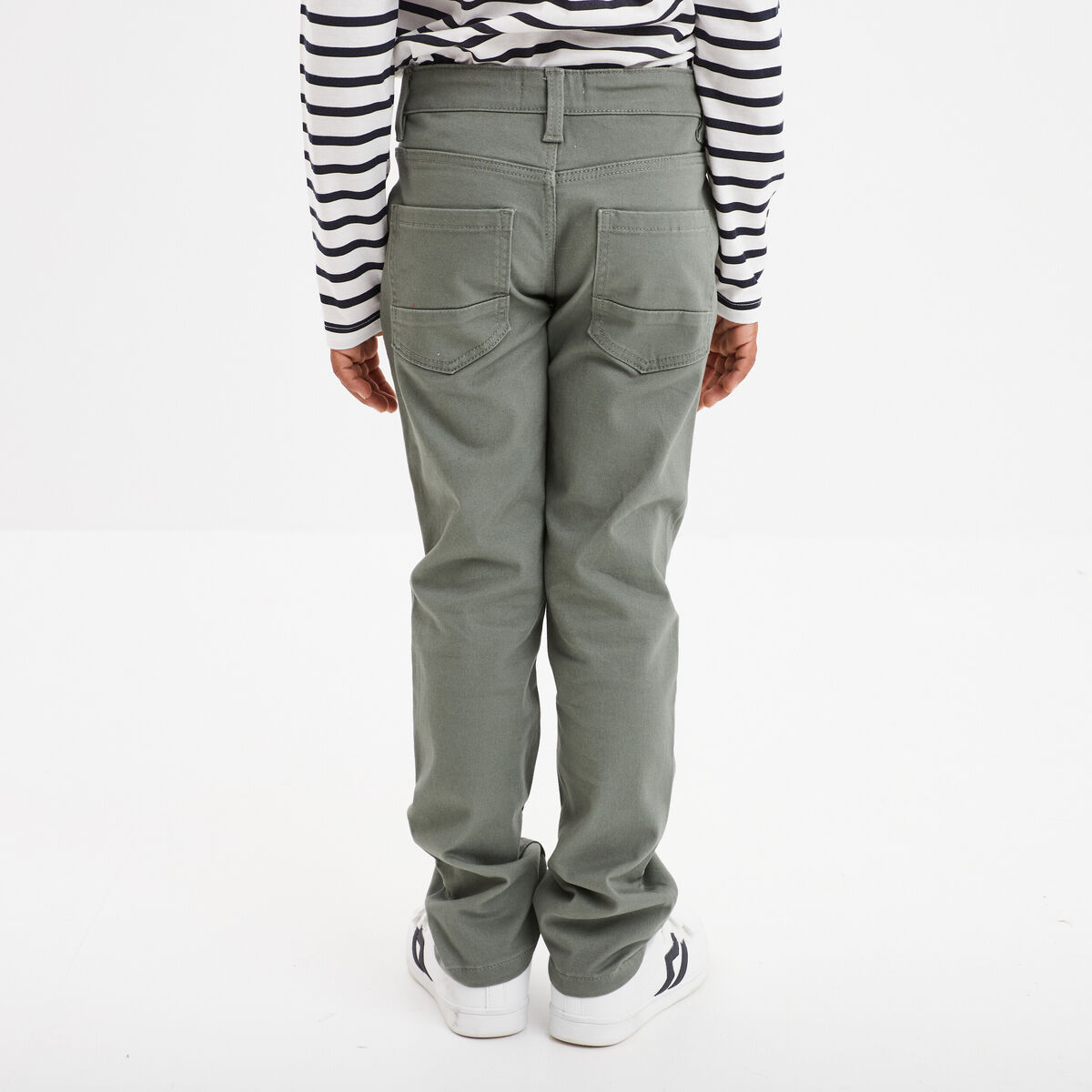 Pantalon regular avec poches vert kaki garçon