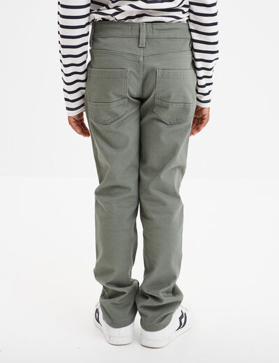 Pantalon regular avec poches vert kaki garçon