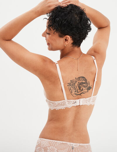 Soutien-gorge emboîtant paddé dentelle rose clair femme
