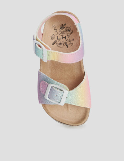 Sandales à paillettes multicolore fille