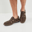 Sandales à scratchs marron homme