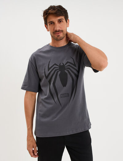 T-shirt manches courtes Spider-Man gris fonc&eacute; homme