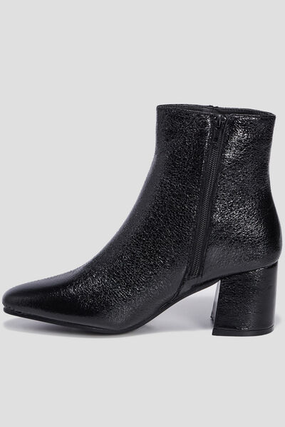 Bottines à talons carrés noir femme