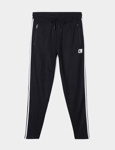 Pantalon de jogging stretch bandes côtés noir homme