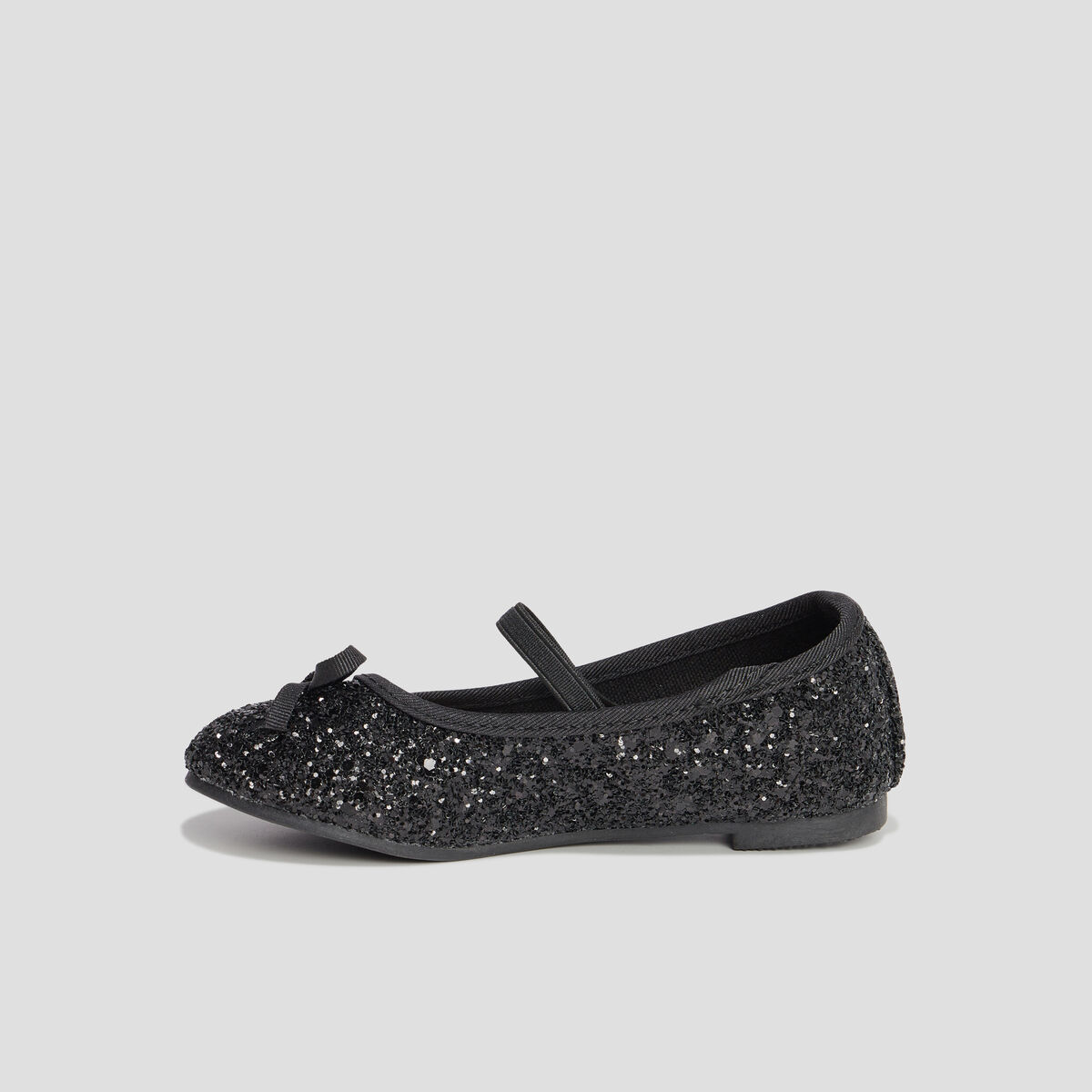 Ballerines à paillettes avec bride noir fille
