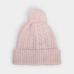 Bonnet &agrave; pompon rose clair fille