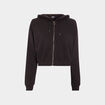 Sweat cropped zippé à capuche Liberto noir femme