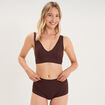Soutien-gorge brassi&egrave;re microfibre marron femme