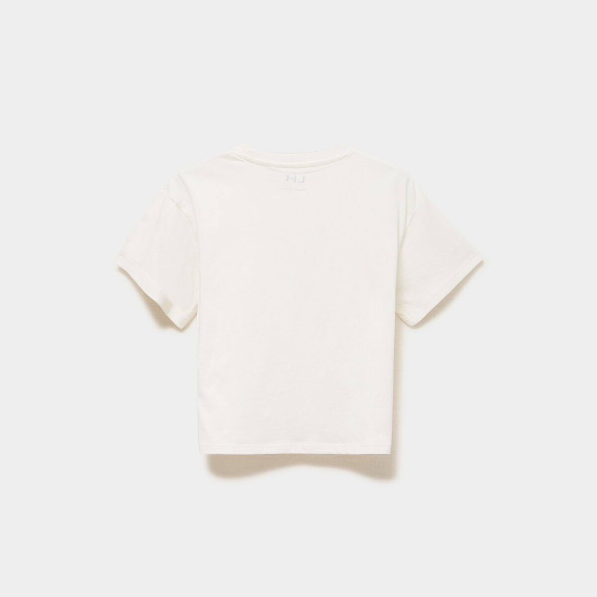 T-shirt manches courtes coton ivoire fille