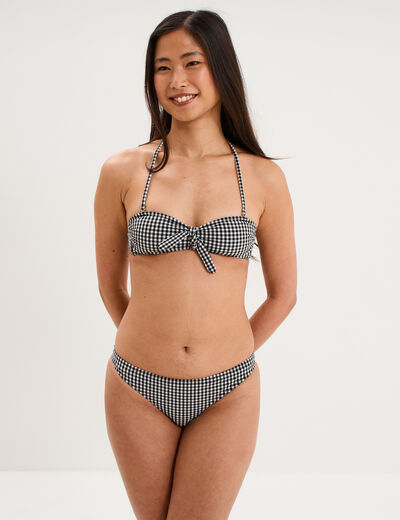 Haut de maillot de bain bandeau noeud noir femme