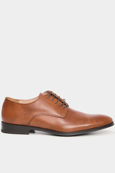 Derbies à lacets marron cognac homme