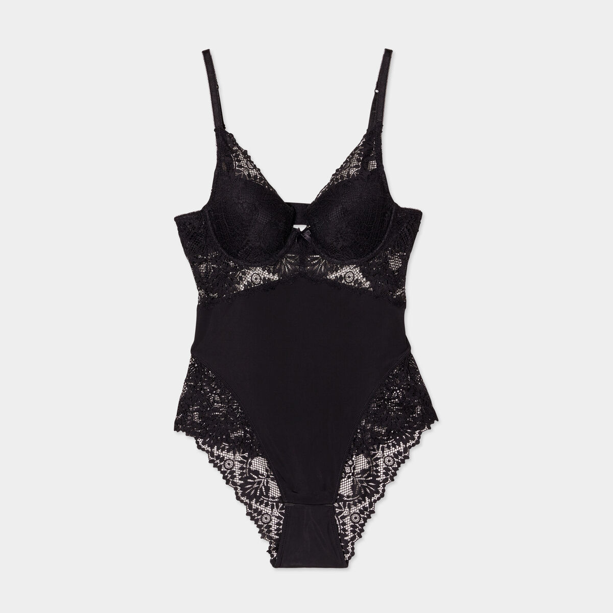Body padd&eacute; en dentelle noir femme