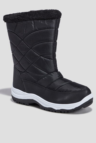 Bottes de neige fourrées noir femme