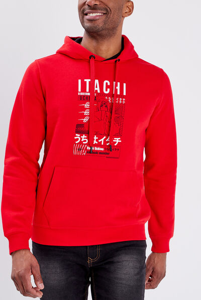 Sweat à capuche hoodie Itachi Naruto rouge homme