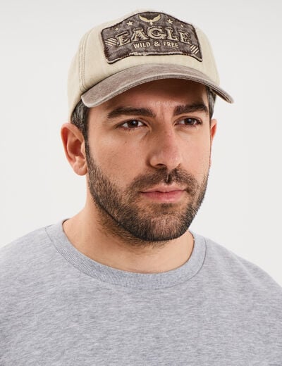 Casquette coton avec bride ajustable sable homme