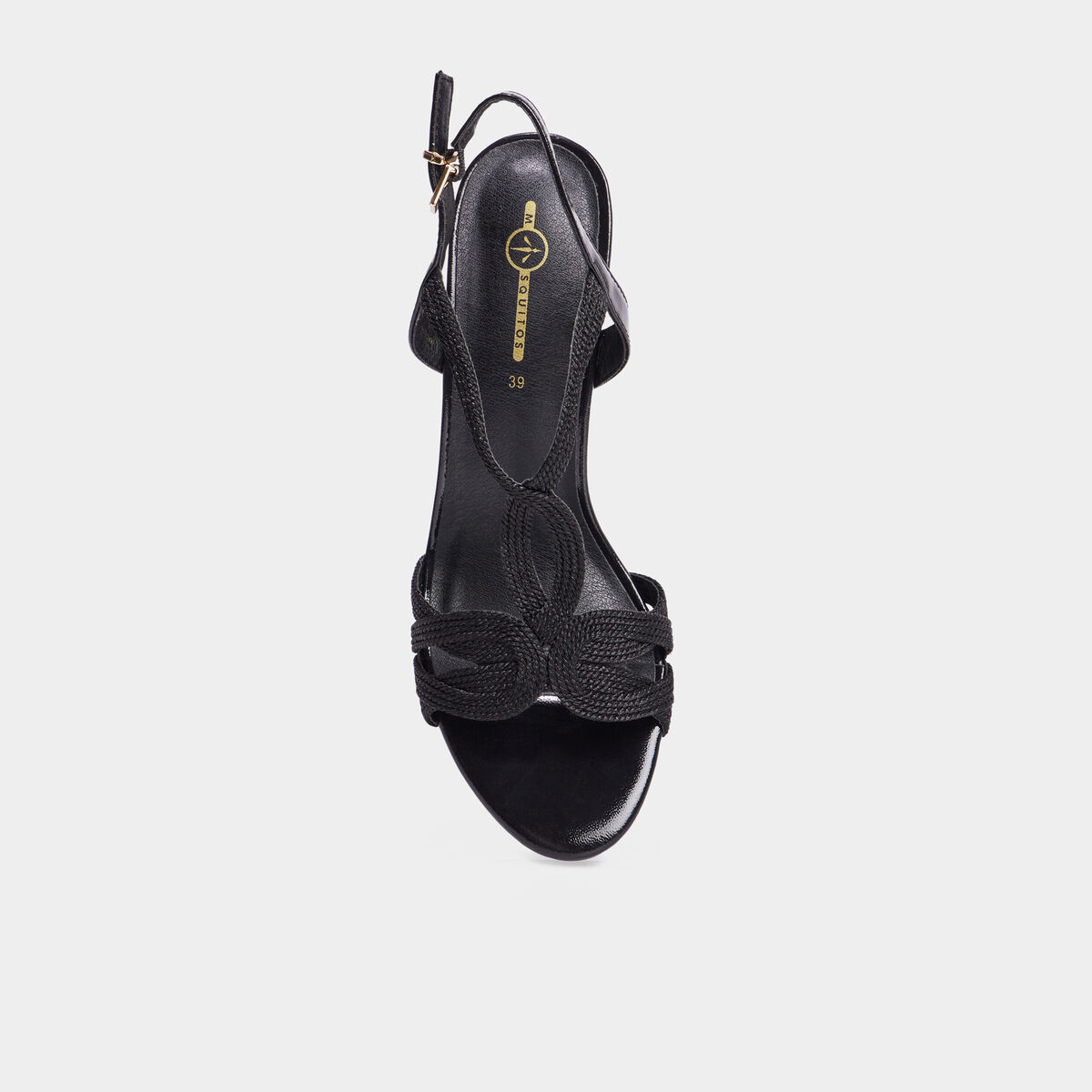 Sandales &agrave; talons Mosquitos noir femme