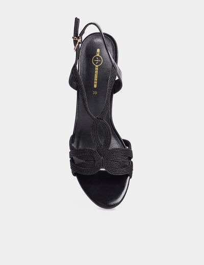 Sandales &agrave; talons Mosquitos noir femme