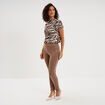 Leggings &agrave; boutons pont marron clair femme