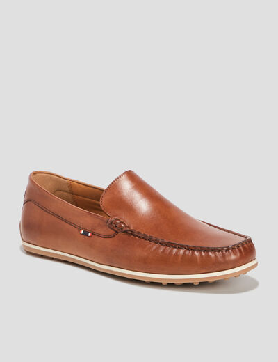 Mocassins en cuir marron homme