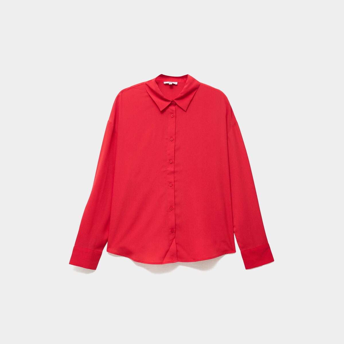 Chemise fluide manches longues rouge femme