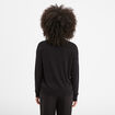 Gilet col en V boutonné noir femme