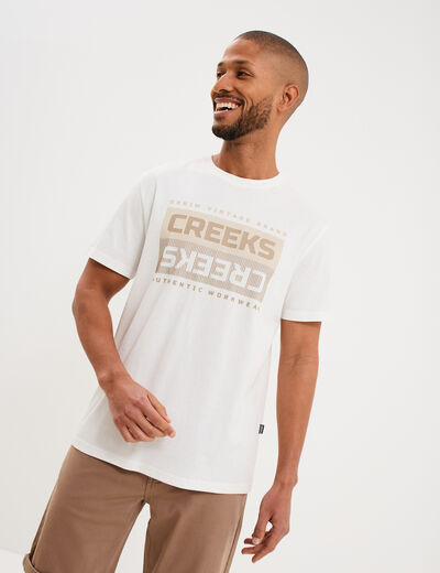 T-shirt manches courtes coton blanc homme