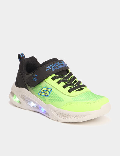 Baskets running semelles lumineuses vert fluo garçon