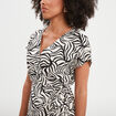 Robe portefeuille longue manches courtes ecru femme