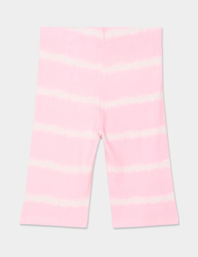 Legging cycliste côtelé coton rose fluo fille