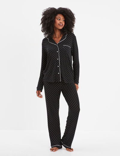 Ensemble pyjama 2 pièces noir femme