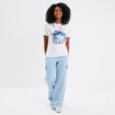 T-shirt col rond manches courtes Stitch blanc femme