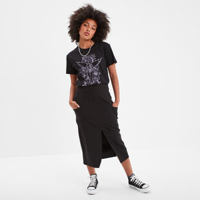 t shirt manches courtes coton nirvana noir femme T-shirt manches courtes coton Nirvana noir femme