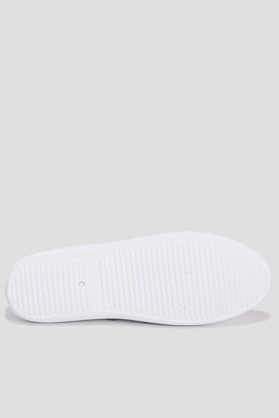 Baskets en toile à lacets blanc femme