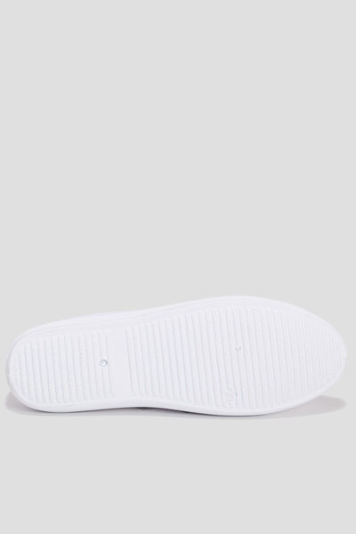 Baskets en toile &agrave; lacets blanc femme