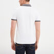 Polo coton stretch droit manches courtes blanc homme