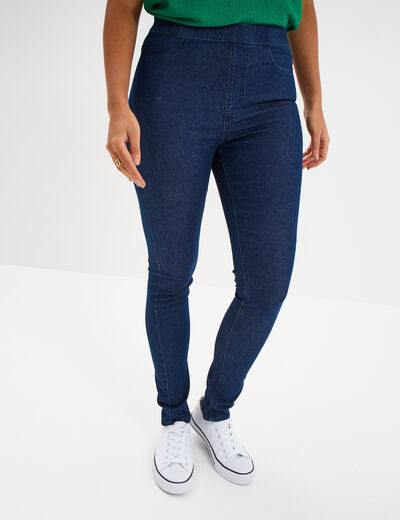 Jegging taille haute denim brut femme